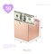 50 Pck 4x4x4 Inches, Gift Boxes with Lids, Gift Boxes Bulk, Candles Boxes for All Occasions (Glossy Rose Gold with Grass Texture)